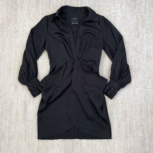 Bloomingdale's C/MEO Collective Black Long Sleeve Mini Dress S Summer Cocktail